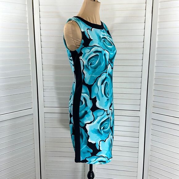 Worthington Sheath Dress Medium Blue Floral NWOT - Picture 4 of 14